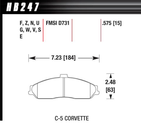 HB247U-575 Hawk Brake Pad - DTC70