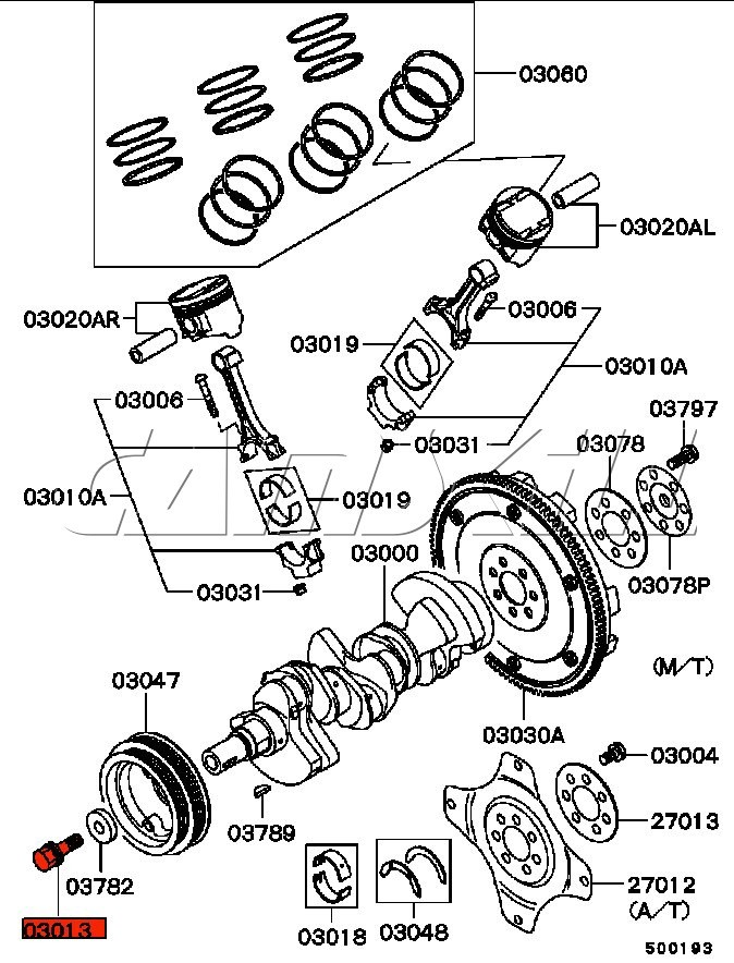 Centre Bolt Crank Shaft EVO 89 JRM RACING AB